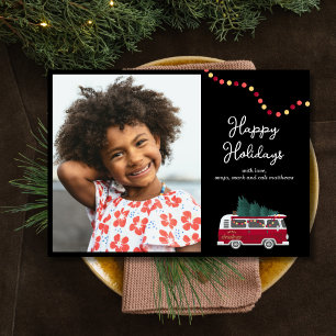 Retro Van Flat Holiday Card