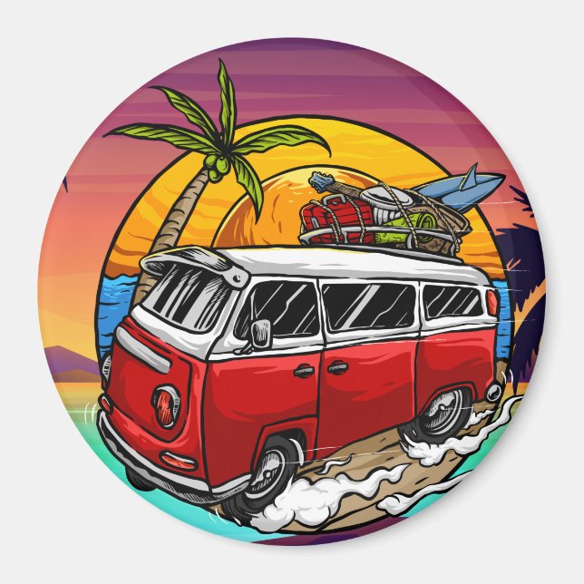 Retro Van Magnet (Front)