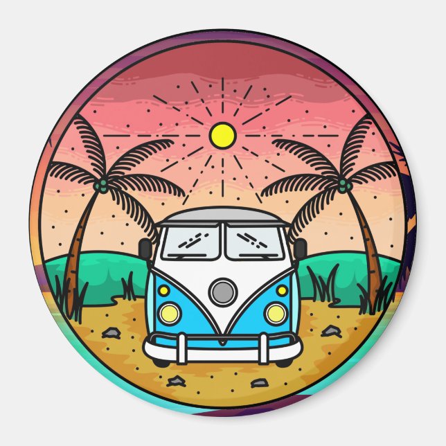 Retro Van Magnet (Front)