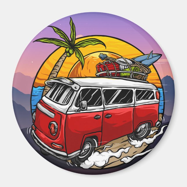 Retro Van Magnet (Front)
