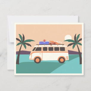 Retro van postcard