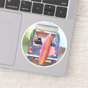 Retro Van Surfboard Beach California Vibes