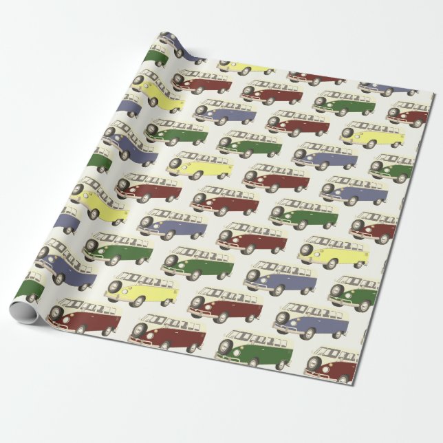 Retro Van Wrapping Paper (Unrolled)
