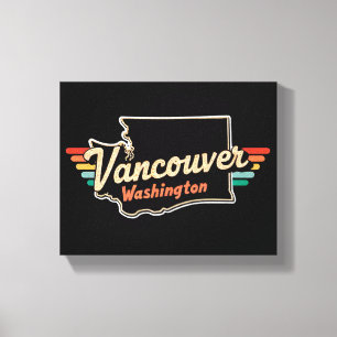 Retro Vancouver Washington State Canvas Print
