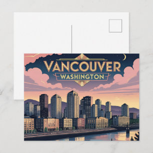 Retro Vancouver Washington State Postcard