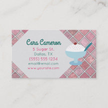 Retro Vanilla Ice Cream Custom Business Cards