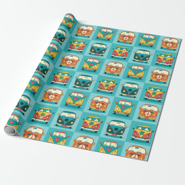 Retro Vans Wrapping Paper (Unrolled)