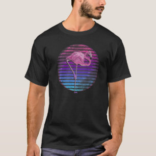 Retro Vaporwave 90s Tropical Bird Pink Flamingo T-Shirt