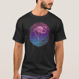 Retro Vaporwave 90s Tropical Bird Pink Flamingo T-Shirt