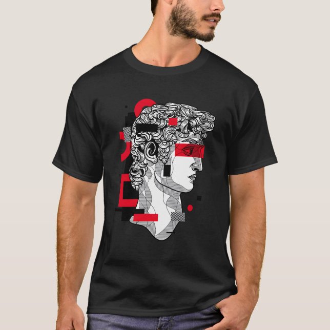 Retro Vaporwave David Statue T-Shirt (Front)