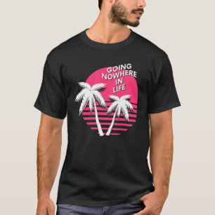 Retro Vaporwave Sunset with palm Trees Going Nowhe T-Shirt