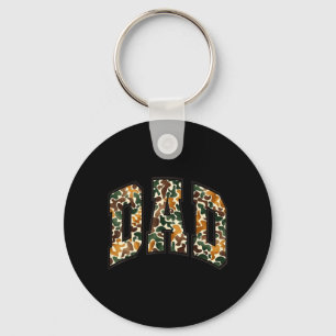 Retro Varsity Camo Dad Duck Hunting Camouflage Key Ring