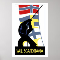 Retro vector art deco style Sail Scandinavia