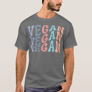 Retro Vegan Plant-Based Groovy Vegetarian Powered  T-Shirt