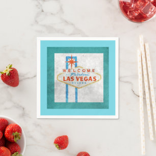 Retro Vegas Sign Grunge Style  Napkin
