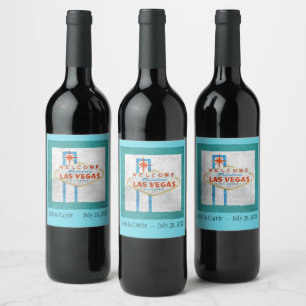 Retro Vegas Sign Grunge Style Wine Label