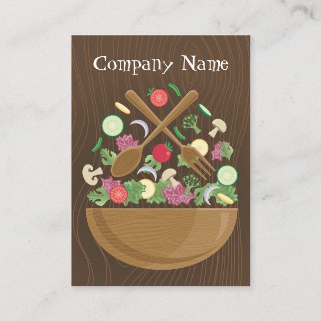 Retro Vegetable Bowl Business Card (Front)