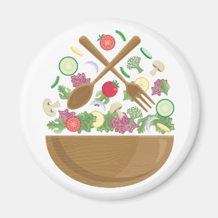 Retro Vegetable Bowl Magnet