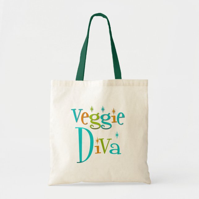Retro Veggie Diva Tote Bag (Front)
