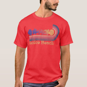 Retro Venice Beach Tropical Flowers 80s Style Surf T-Shirt