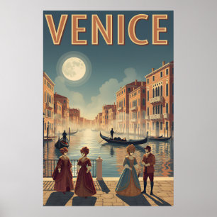 Retro Venice Travel Poster