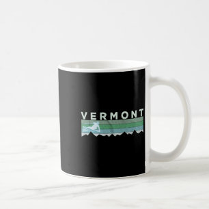 Retro Vermont Distressed Long Sleeve Skiing Coffee Mug