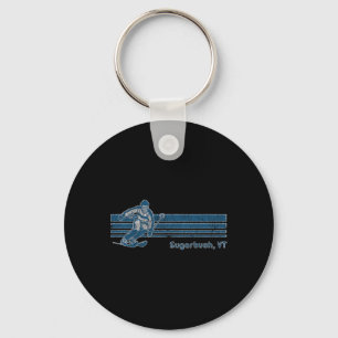 Retro Vermont Distressed Sugarbush Skiing Tee Key Ring
