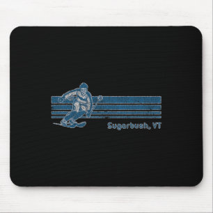 Retro Vermont Distressed Sugarbush Skiing Tee  Mouse Mat