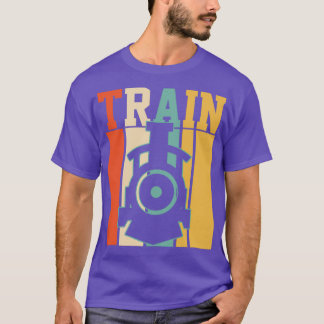 Retro Vertical Train Engine Railroad T-Shirt