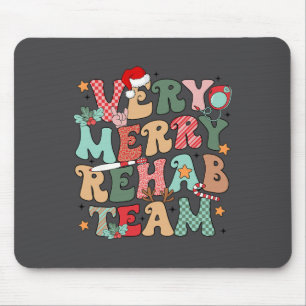 Retro Very Merry Rehab Team Xmas Therapy Squad Slp Mouse Mat