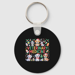 Retro Veterinary Medicine Vet Tech Cat Dog Lover C Key Ring