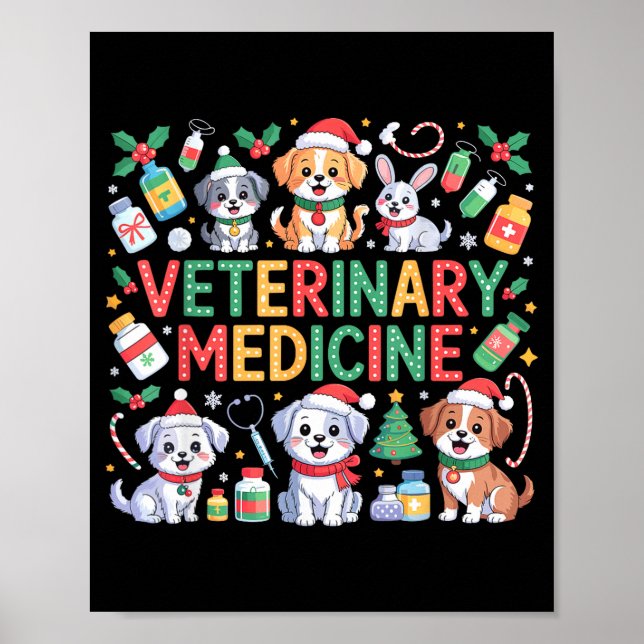 Retro Veterinary Medicine Vet Tech Cat Dog Lover C Poster (Front)