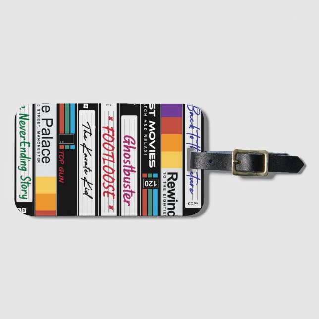 Retro VHS Movie Design Luggage Tag (Front Horizontal)