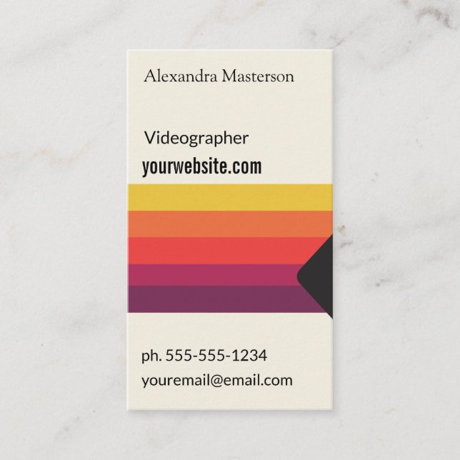 Retro VHS Video Tape for Videographers, Filmmakers Business Card (Front)