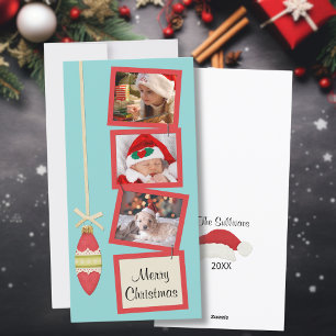 Retro Vibe 3 Photo Holiday Card