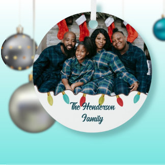 Retro Vibe Christmas Photo Metal Tree Decoration