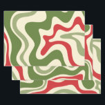 Retro Vibe Liquid Swirl Abstract Christmas Pattern Wrapping Paper Sheet<br><div class="desc">Retro Vibe Liquid Swirl Abstract Christmas Pattern. Kind of trippy,  60s and 70s style holiday design.</div>