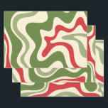 Retro Vibe Liquid Swirl Abstract Christmas Pattern Wrapping Paper Sheet<br><div class="desc">Retro Vibe Liquid Swirl Abstract Christmas Pattern. Kind of trippy,  60s and 70s style holiday design.</div>
