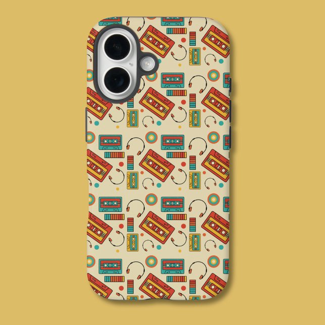 Retro Vibes - 1980s Cassette Tapes Pattern Case-Mate iPhone Case (Creator Uploaded)