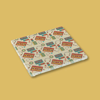 Retro Vibes - 1980s Cassette Tapes Pattern Glass Coaster