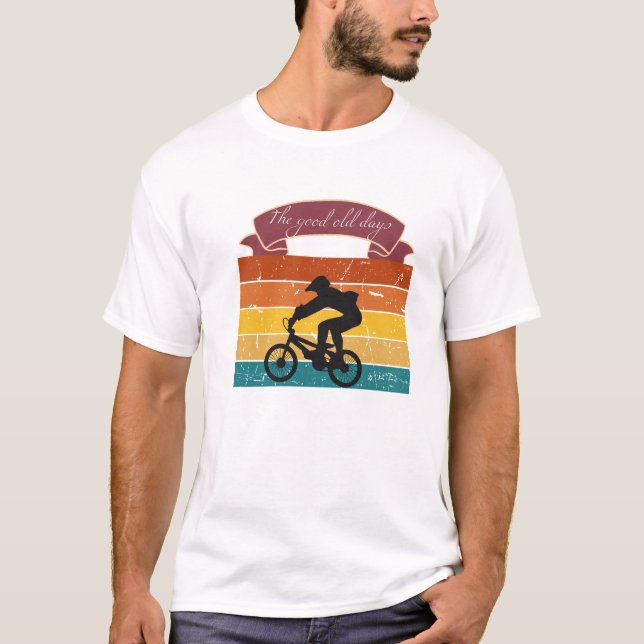 Retro Vibes and Silhouette Rider Charm T-Shirt (Front)