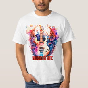Retro Vibes: Colourful Vintage Guitar Tee