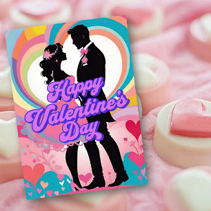 Retro vibes couple Happy Valentine’s Day card
