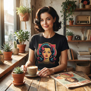 Retro Vibes, Fierce Style: Bold Beauty Pop Art T-Shirt