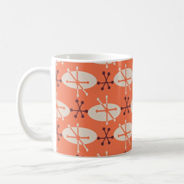 Retro Vibes: Geometric Burst Pattern Coffee Mug (Left)
