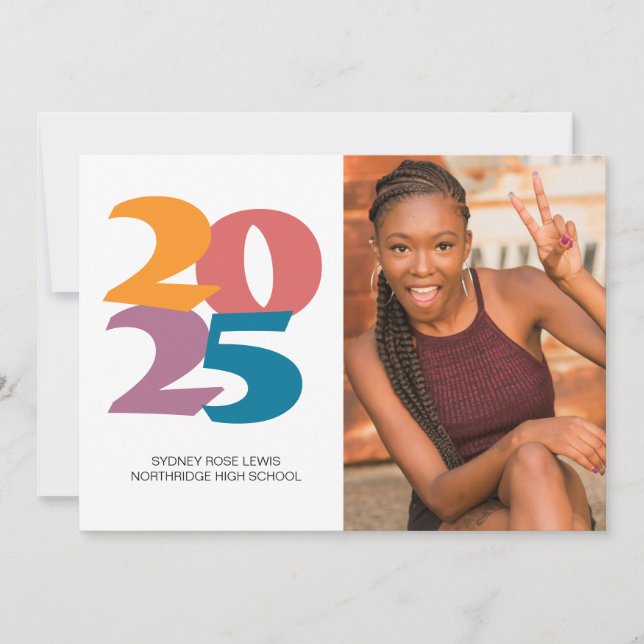 Retro Vibes Graduation Celebration Party Announcement (Front)