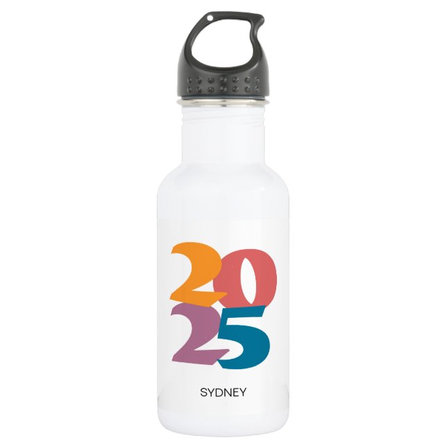 Retro Vibes Graduation Class of 2025 532 Ml Water Bottle (Front)