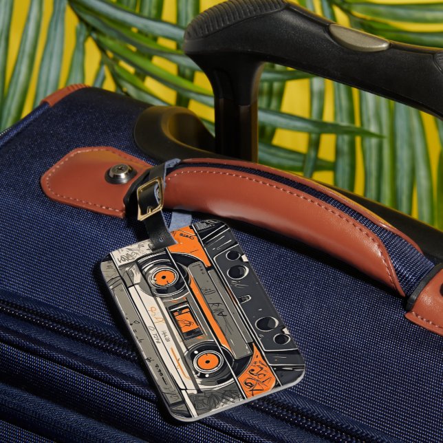 Retro Vibes - Mixtape Luggage Tag (Front Insitu 1)
