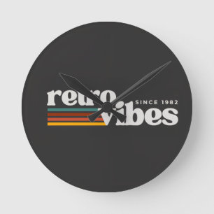 retro vibes round clock