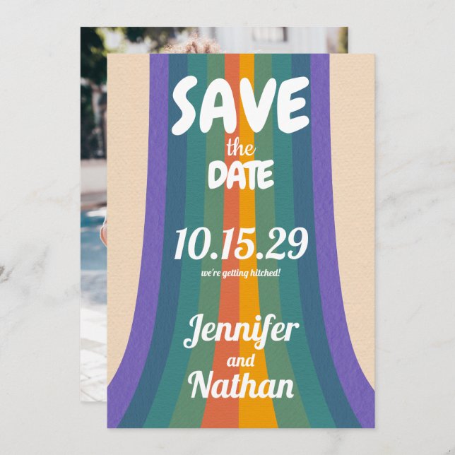 Retro Vibes Save The Date (Front/Back)